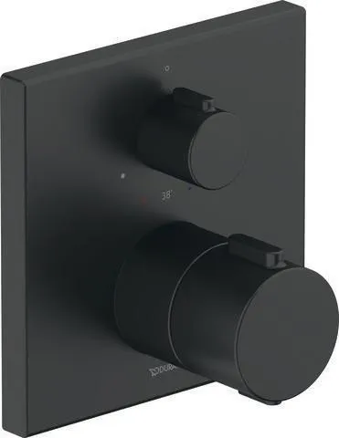 Duravit Robinetterie thermostatique Thermostatique encastré, 1 utilisateur, noir mat 20, débit 5 l/min, rosace carrée, 150x150 mm