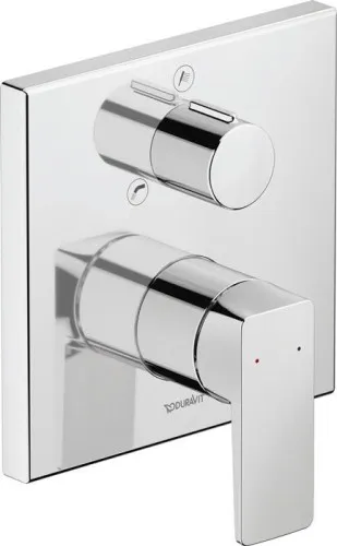 Duravit Manhattan Mitigeur monocommande pour baignoire encastré, Nombre de consommateurs 2, Chrome, bec de baignoire/robinet de vidange, rosace carrée, 150x173mm