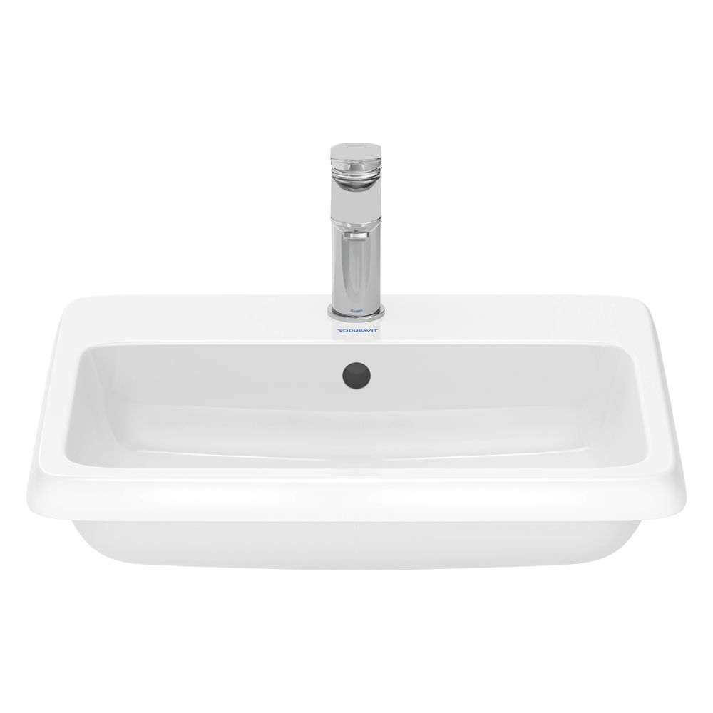 Duravit Qatego plan vasque encastré 455x550x150mm, blanc brillant, avec trou de robinetterie/débordement, 1 trou meulé, montage par le haut