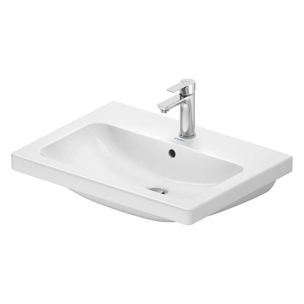 Duravit D-Code lavabo mural 480x650x165 mm, blanc brillant, rond 1 poste de lavage, avec trop-plein