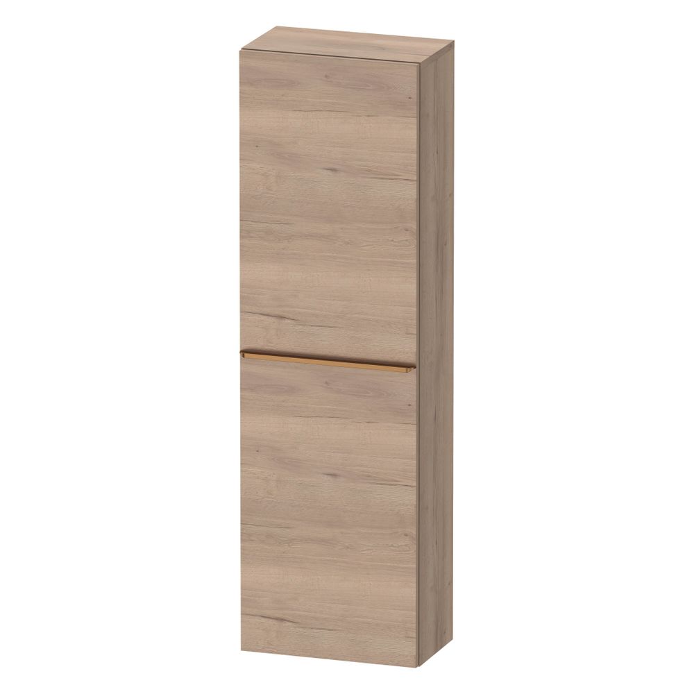Duravit D-Neo Meuble haut demi-haut Décor 240x400x1320mm Chêne Marbré Mat, 1 Porte R 4 Étagères en Verre, Poignée Bronze