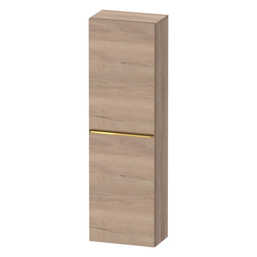 Duravit D-Neo Meuble bas décoratif 240x400x1320mm, chêne marbré mat, 1 porte, 4 étagères en verre R 4, poignée or