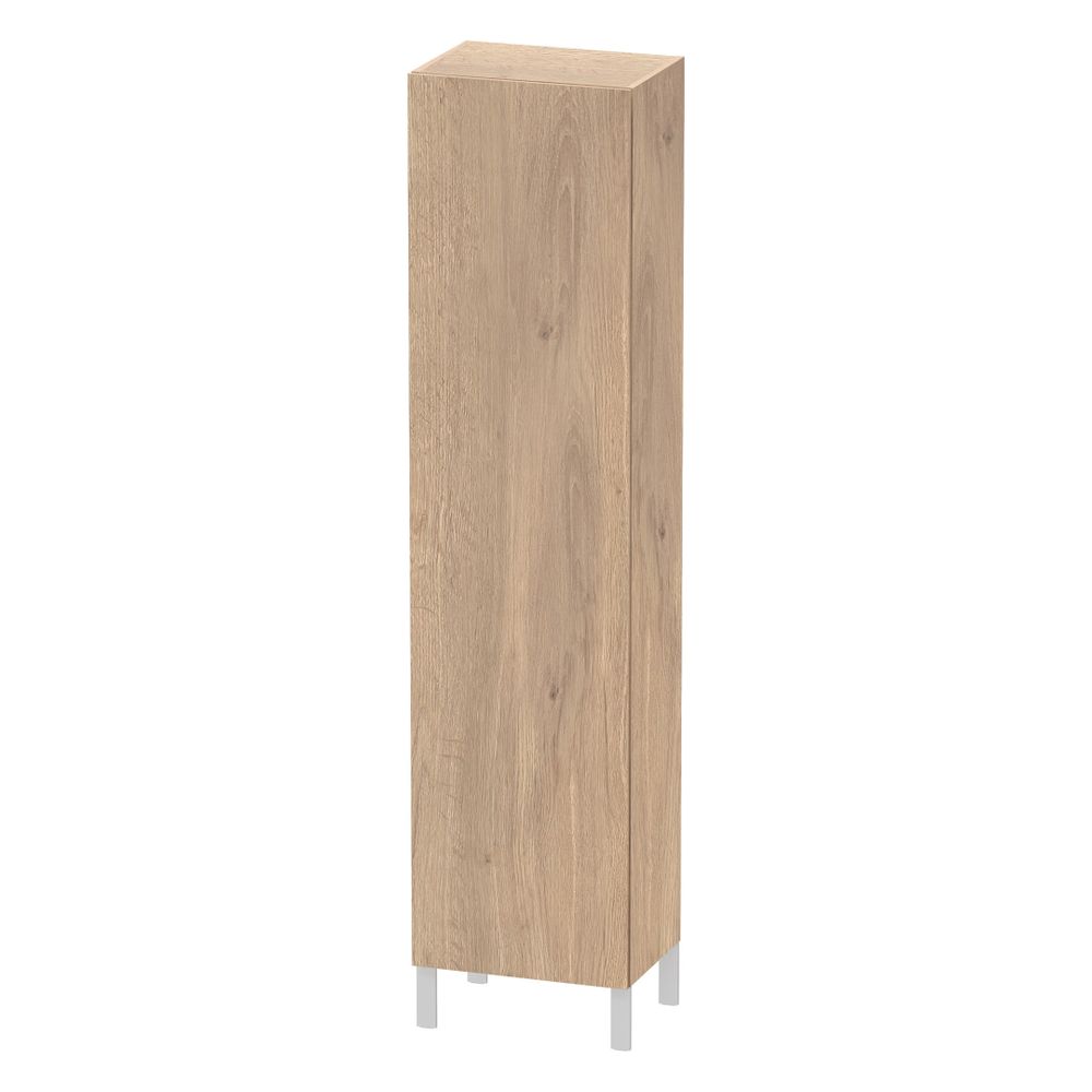 Duravit L-Cube Meuble haut décor variable 200-363x250-500x1321-2000mm chêne marbré mat, 1 porte L poignées, 3 étagères en verre, 50mm
