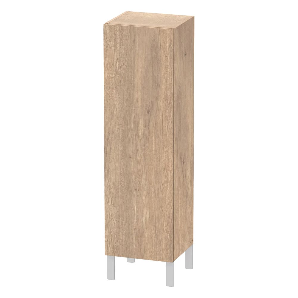 Duravit L-Cube Meuble bas décoratif variable 200-363x250-500x901-1320 mm Chêne Marbré Mat, 1 porte D, 2 étagères en verre, 1 étagère en bois, poignées