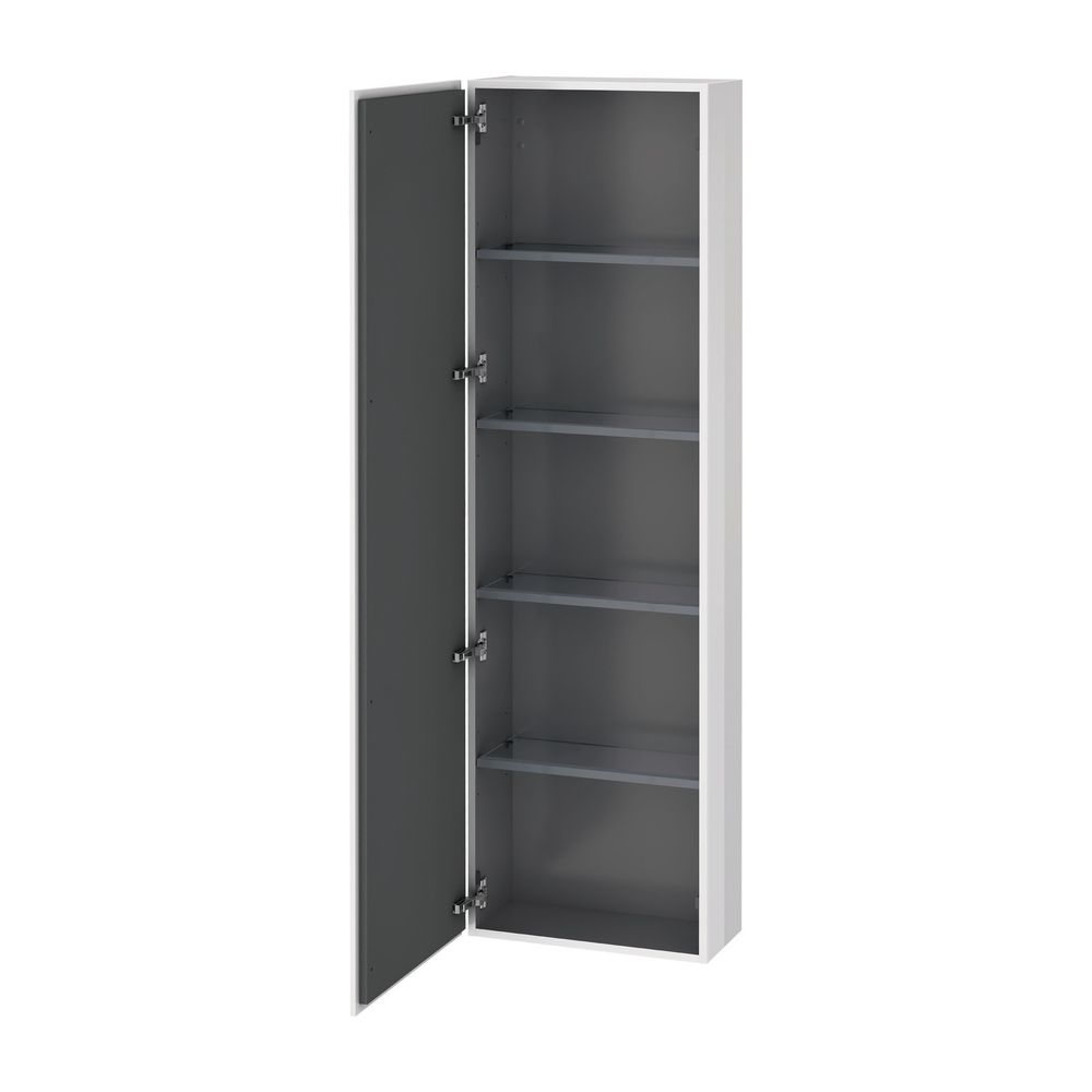 Duravit L-Cube Meuble haut décor 243x500x1760mm, chêne marbré mat, 1 porte L poignées, 4 étagères en verre, 50mm