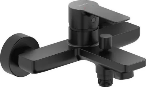 Mitigeur monocommande Duravit DU D-Code 2.0 pour baignoire, montage apparent, système de mélange céramique, noir mat