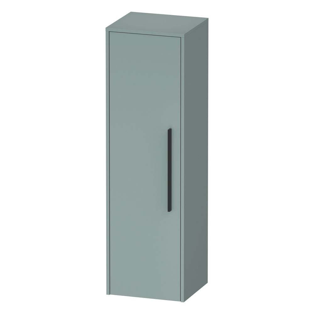 Meuble bas Duravit D-Code décor 360x400x1320 mm Fjord vert mat, 1 porte L 2 étagères en verre, 1 étagère en bois, poignée noir diamant