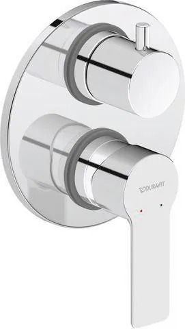 Mitigeur monocommande pour baignoire Duravit DU D-Code 2.0 en encastré, système de mélange céramique, chromé HG