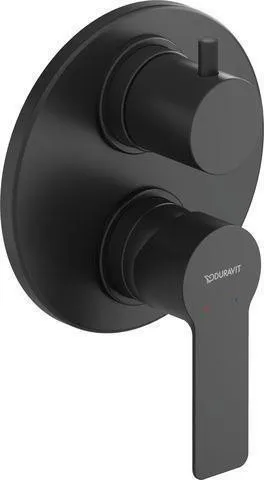 Duravit DU D-Code 2.0 mitigeur monocommande pour baignoire encastré, set système de mélange céramique, noir mat