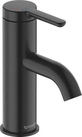 Mitigeur monocommande Duravit C.1 pour lavabo S FreshStart et MinusFlow, Noir mat, 4 l/min, Portée 91 mm, Hauteur 155 mm