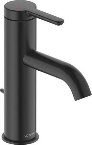 Duravit C.1 Mitigeur monocommande pour lavabo M FreshStart, MinusFlow, noir mat, 4 l/min, avec garniture, portée 113 mm, hauteur 175 mm