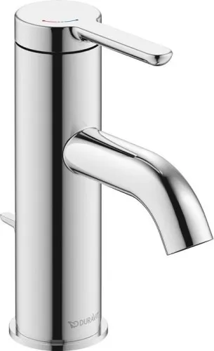 Duravit Mitigeur monocommande pour lavabo C.1 S FreshStart et MinusFlow, chromé, 4 l/min, avec garniture, portée 91 mm, hauteur 155 mm