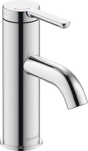 Duravit Mitigeur monocommande pour lavabo C.1 S FreshStart et MinusFlow, chromé, 4 l/min, portée 91 mm, hauteur 155 mm