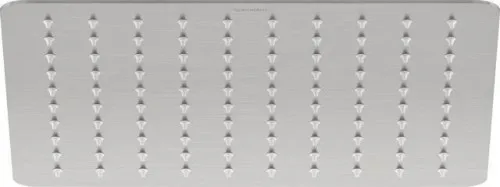 Duravit Douchette de tête en acier inoxydable brossé Acier inoxydable Carré 300x300 mm 26 l/min Rain Montage plafond/mur