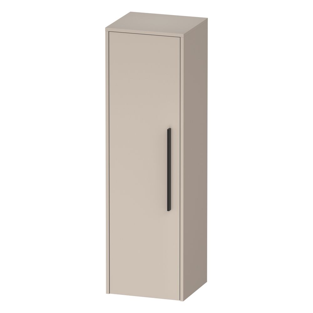 Duravit Code Meuble haut Décor 360x400x1320mm Taupe Mat, 1 porte L 2 étagères en verre, 1 étagère en bois, poignée Diamant noir