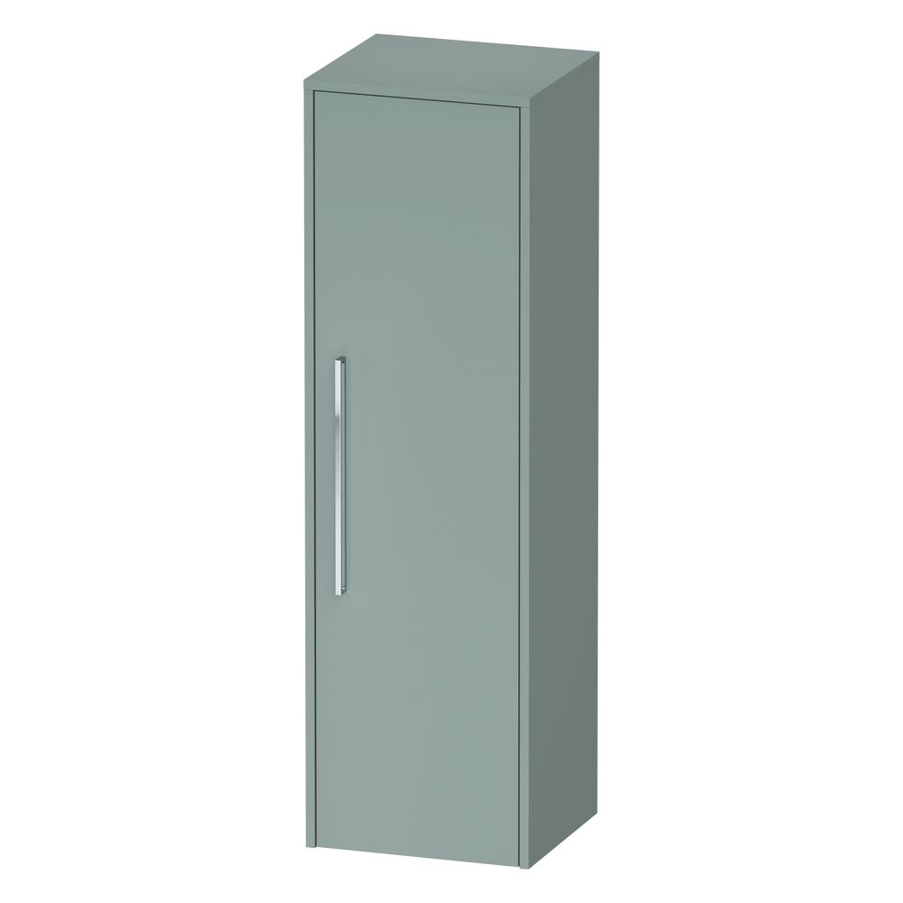 Duravit D-Code Meuble bas décoratif 360x400x1320 mm Fjord vert mat, 1 porte R 2 étagères en verre, 1 étagère en bois, poignée chromée