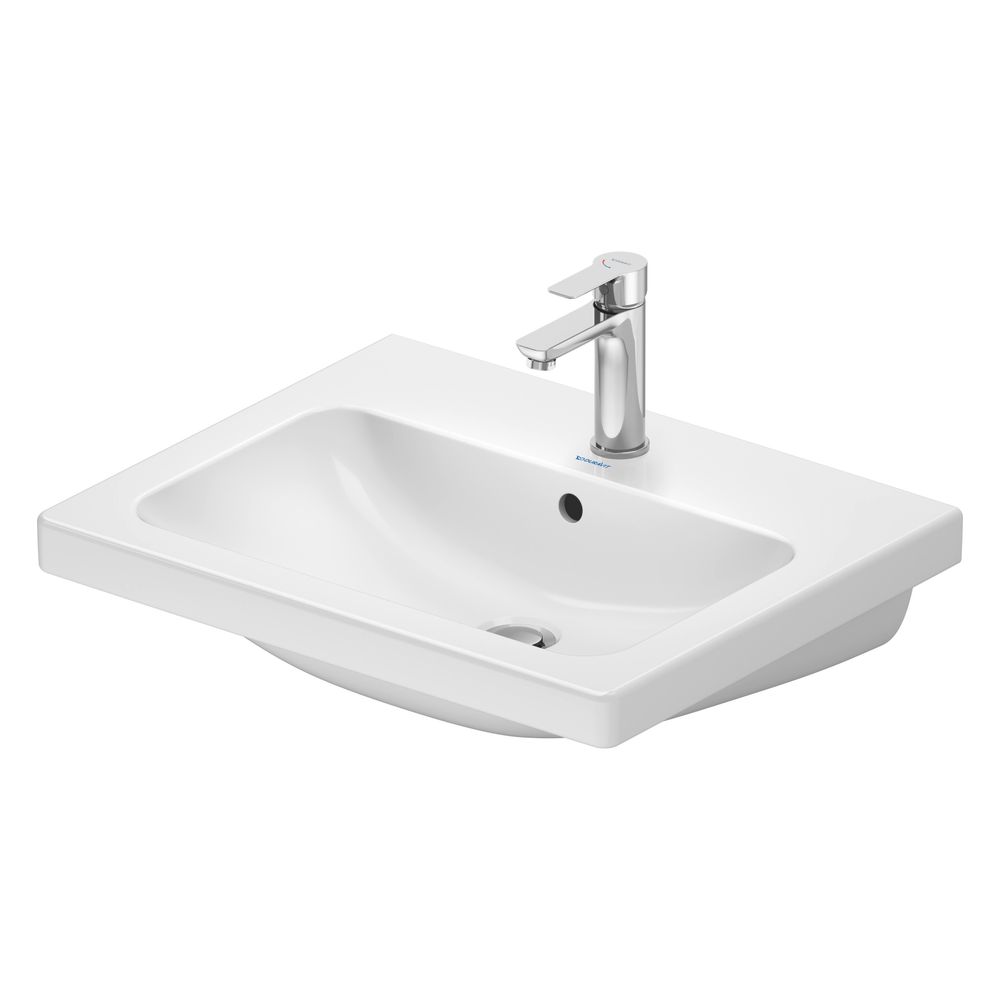 Duravit D-Code vasque murale 480x600x165mm blanc brillant ronde 1 vasque/1 trou avec débordement