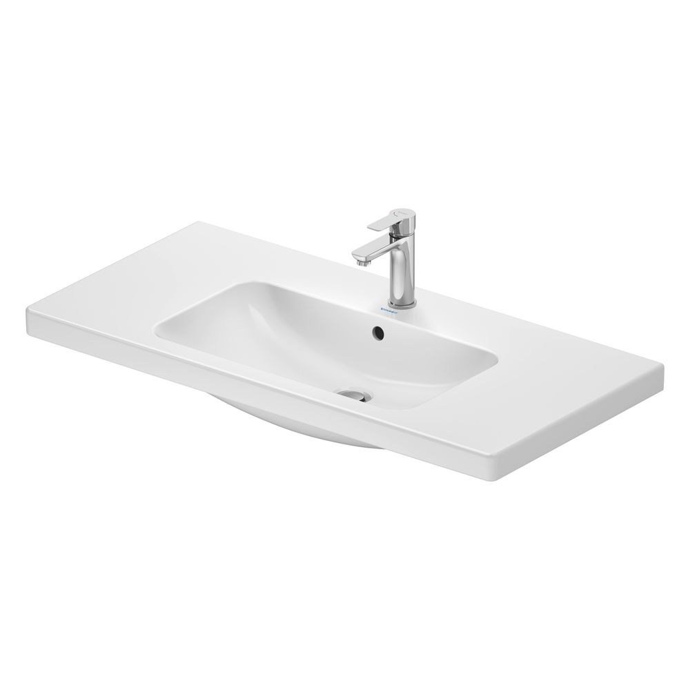 Duravit D-Code vasque 480x1000x165mm blanc brillant ronde 1 vasque/1 trou avec débordement