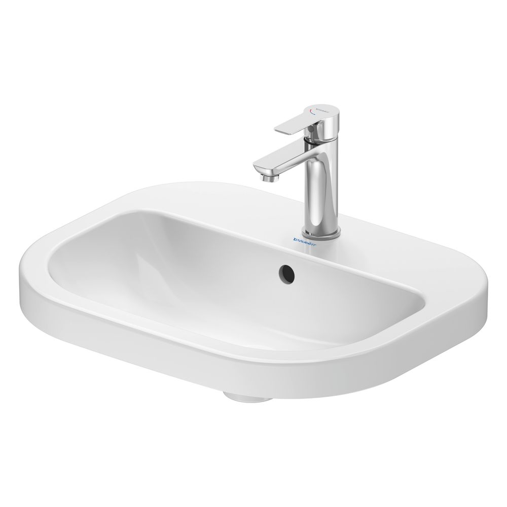 Duravit D-Code vasque à poser 550 mm, blanc brillant, avec trop-plein et HLB, paroi arrière et face inférieure émaillées