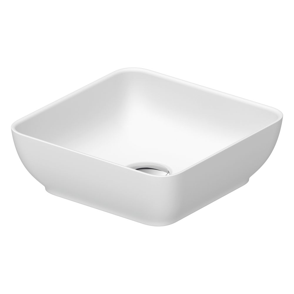 Duravit Sivida vasque sur colonne 300 mm, blanc soie mat, DuroCast Plus, carrée, sans trop-plein ni banc de perçage