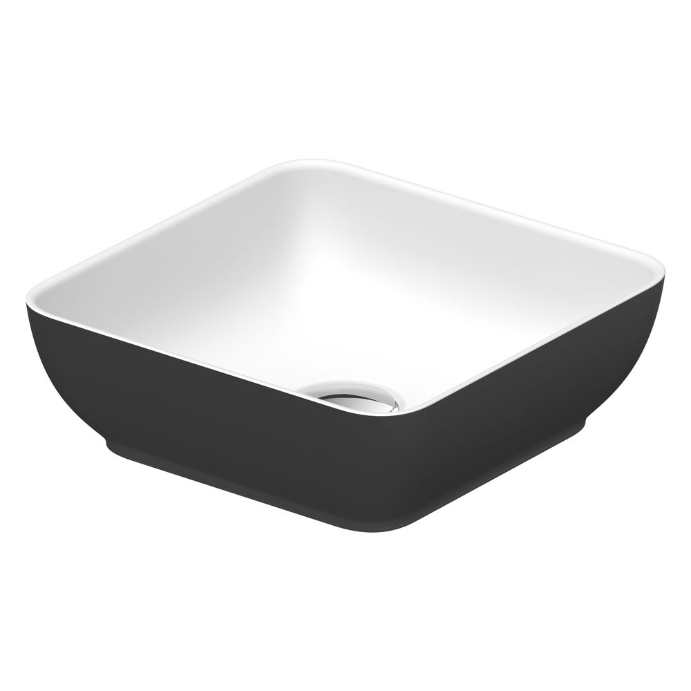 Duravit Sivida vasque à poser 300 mm, blanc satiné/mat gris foncé, DuroCast Plus, angulaire, sans trop-plein et sans trou de robinetterie
