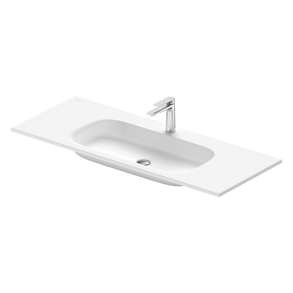 Duravit Sivida plan de toilette 485x1220x110 mm blanc soie mat rectangulaire 1 vasque 1 trou milieu sans trop-plein