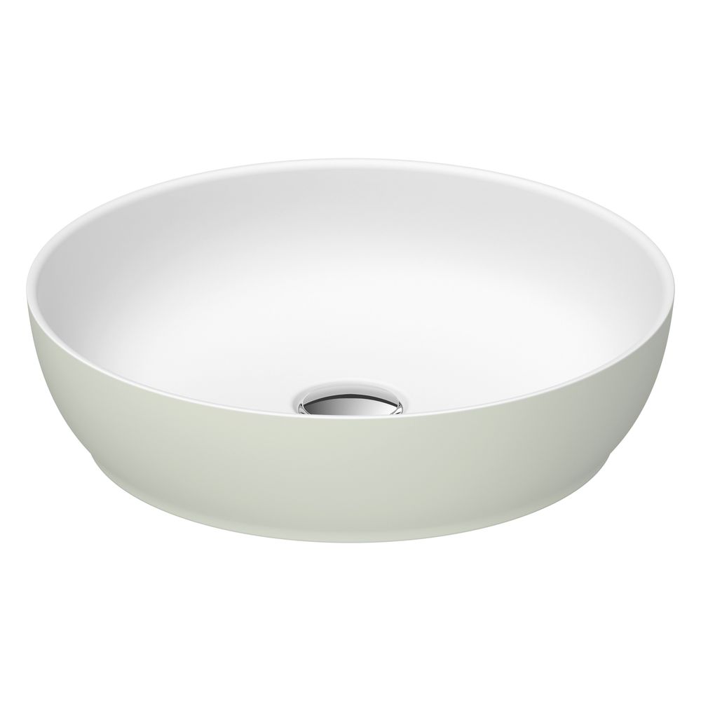 Duravit Sivida vasque d'angle 400 mm, blanc satiné/mat vert pâle, DuroCast Plus, ronde, sans trop-plein