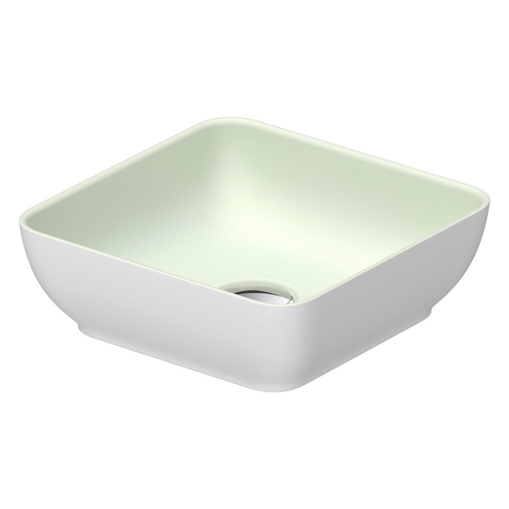 Duravit Sivida vasque à poser 300mm, vert pâle mat/satiné blanc, DuroCast Plus, carrée, sans trop-plein ni trou de robinetterie