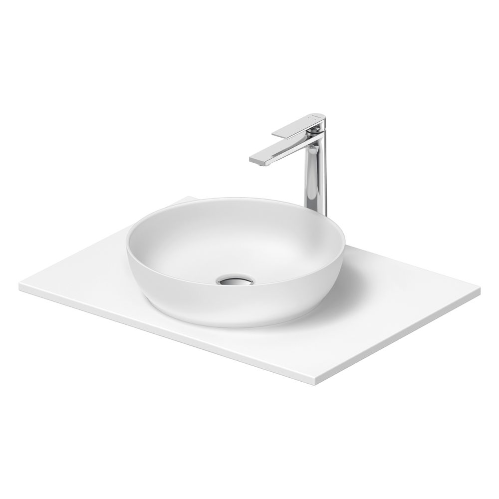 Duravit Sivida vasque sur colonne 500x680x123mm Ronde 1 vasque 1 poste de lavage Blanc Soie Mat