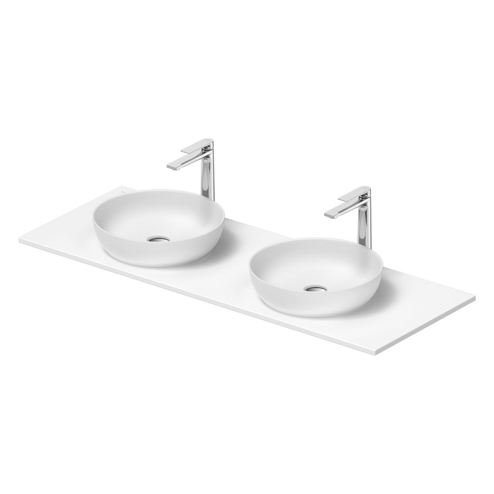 Duravit Sivida vasque sur colonne 500x1350x123 mm, ronde, 2 cuves, 2 postes de lavage, blanc satiné