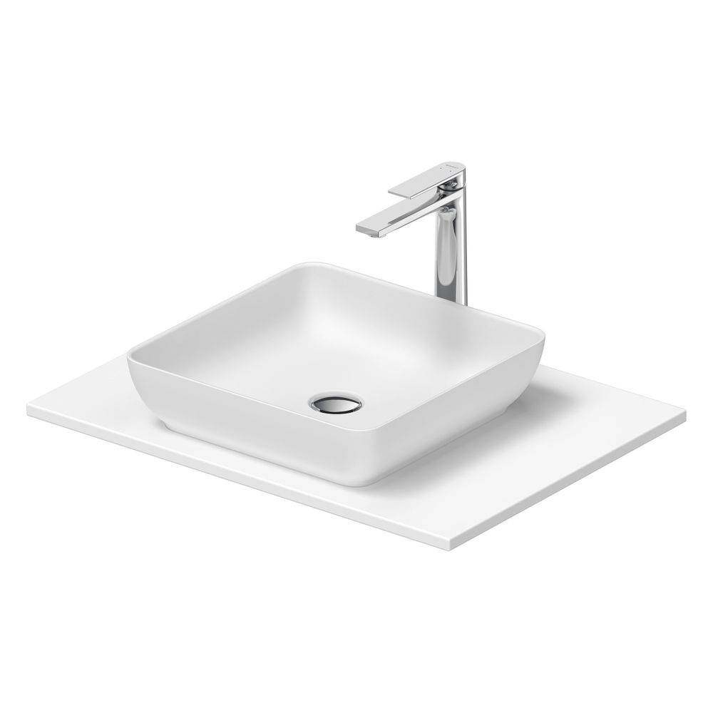 Duravit Sivida vasque sur colonne 500x680x123mm, carrée, 1 cuvette, 1 poste de lavage, blanc satiné