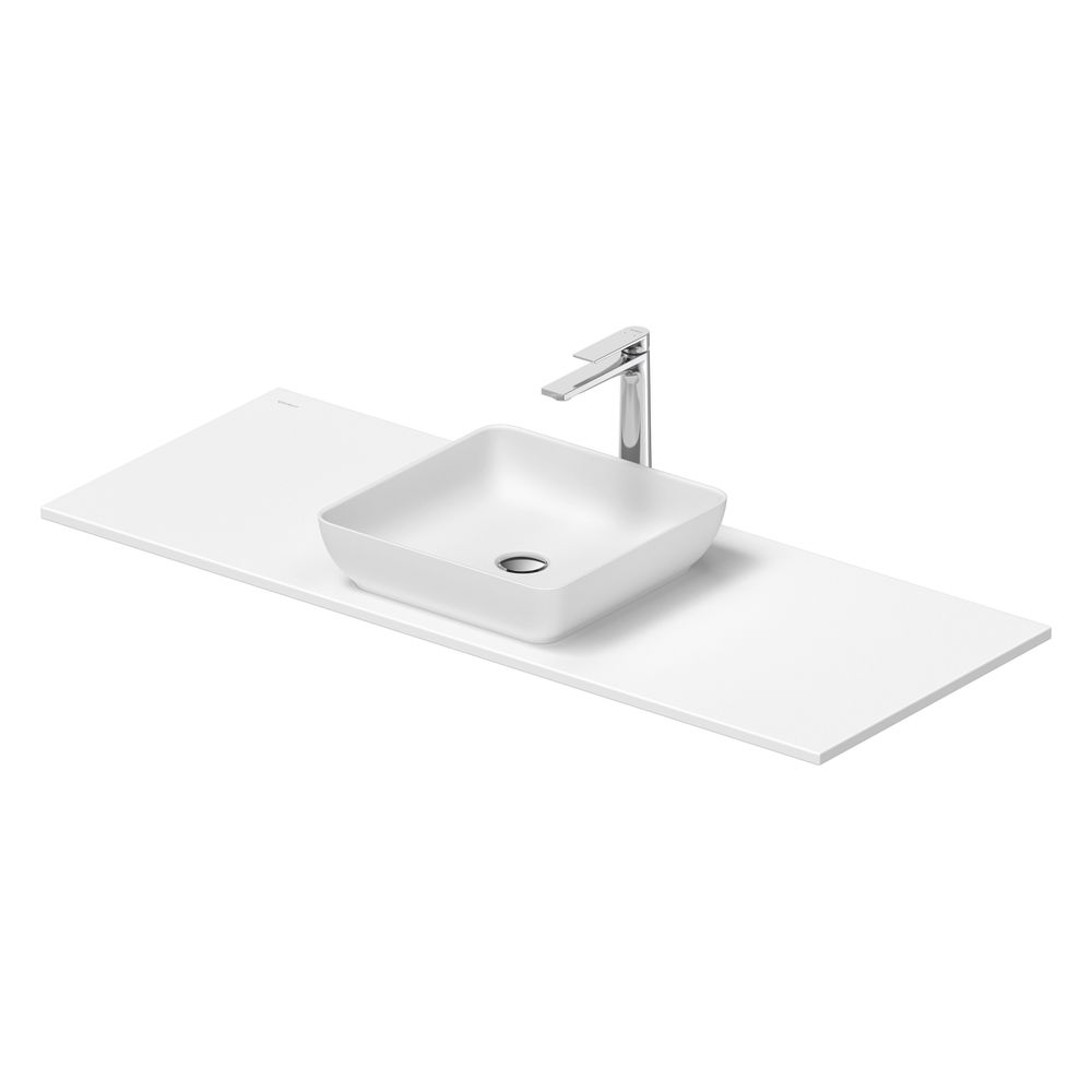 Duravit Sivida vasque sur colonne 500x1280x123mm carrée 1 bac 1 poste de lavage blanc soyeux mat