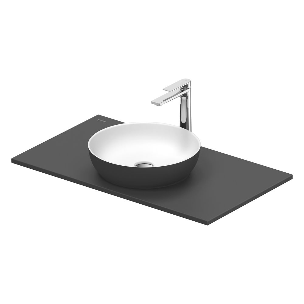 Duravit Sivida vasque sur colonne 500x880x123mm, ronde, 1 cuvette, 1 lavabo, gris foncé mat