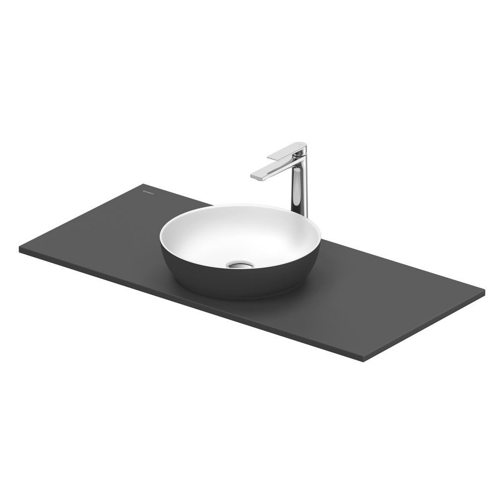 Duravit Sivida vasque à poser avec console 500x1080x123mm ronde 1 bac 1 poste de lavage gris foncé mat
