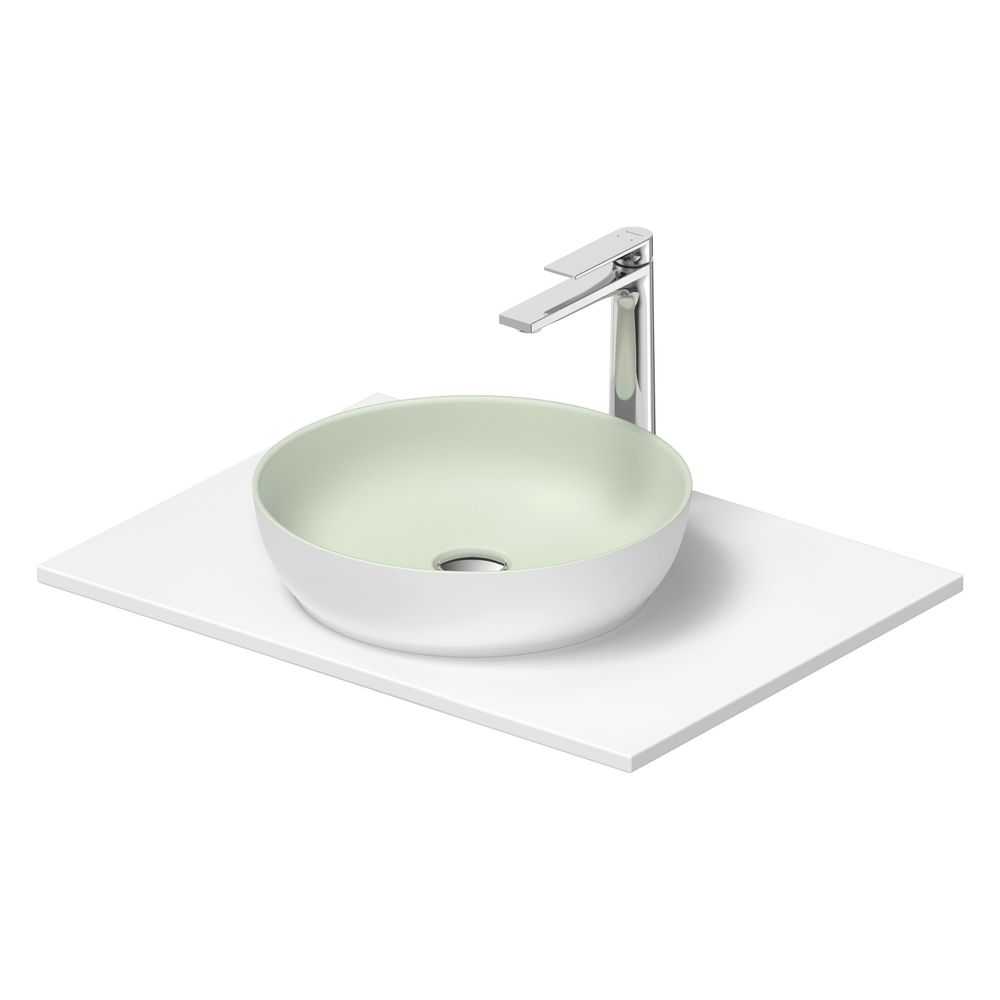 Duravit Sivida vasque sur colonne 500x680x123mm Ronde 1 vasque 1 poste de lavage Blanc Soie Mat/Grise pâle Mat