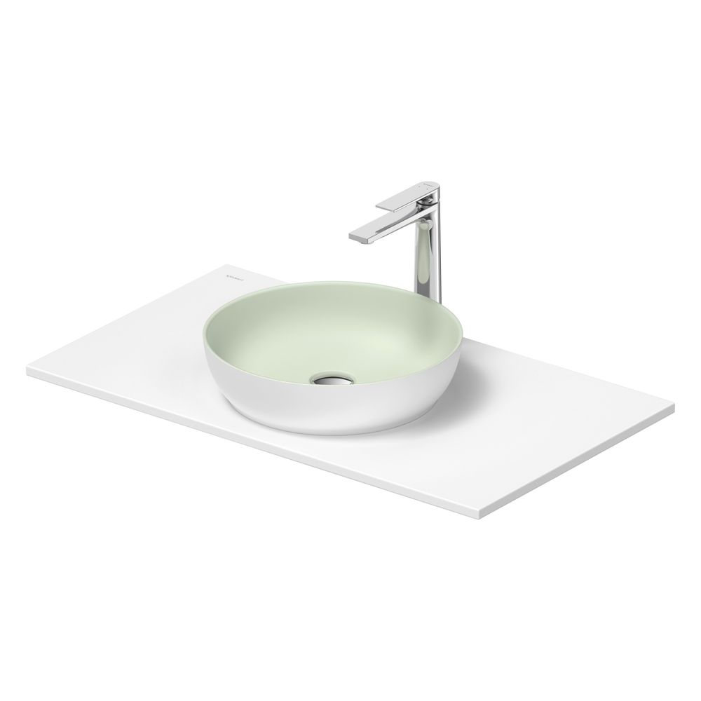 Duravit Sivida vasque sur colonne 500x880x123mm Ronde 1 vasque 1 poste de lavage Blanc Soie Mat/Grise pâle Mat
