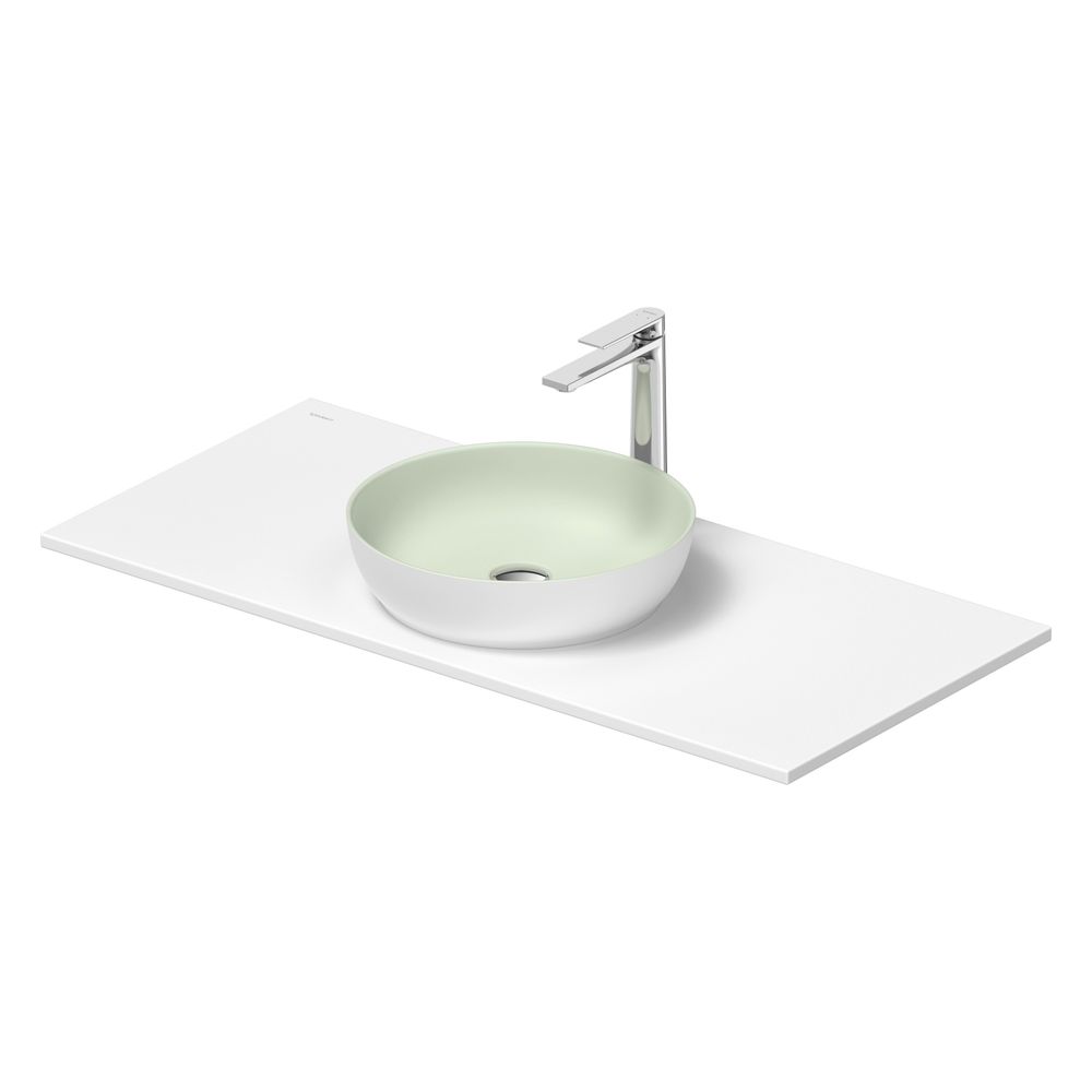 Duravit Sivida vasque sur colonne 500x1080x123 mm, ronde, 1 cuve, 1 poste de lavage, blanc satiné/gris pâle mat