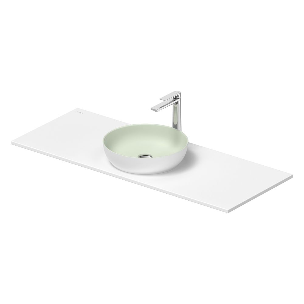 Duravit Sivida vasque sur colonne 500x1280x123mm, ronde, 1 cuvette, 1 lavabo, blanc satiné/gris pâle mat