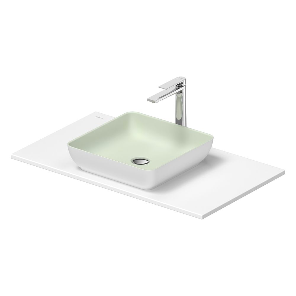 Duravit Sivida vasque sur colonne 500x880x123mm, carrée, 1 cuvette, 1 poste de lavage, blanc satiné/gris pâle mat