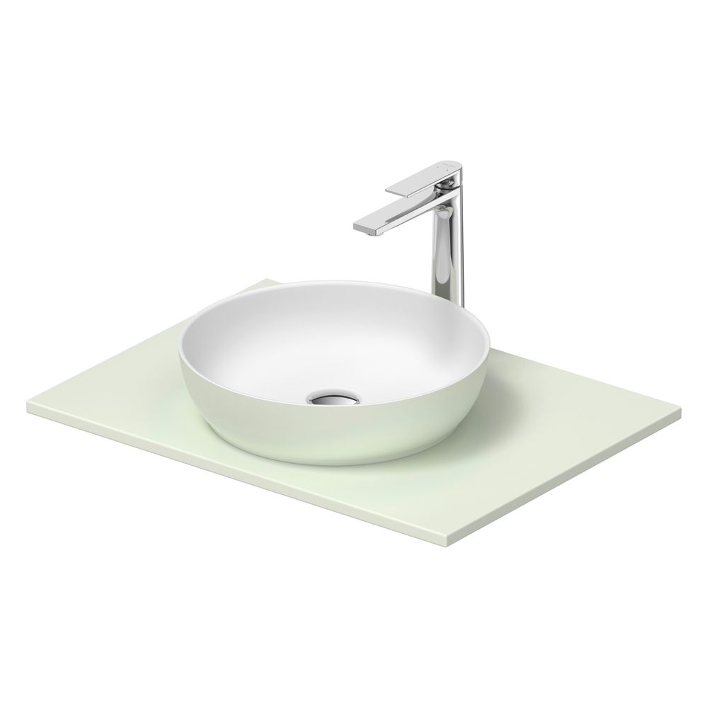 Duravit Sivida vasque sur colonne 500x680x123mm ronde, 1 cuvette, 1 lavabo, gris pâle mat