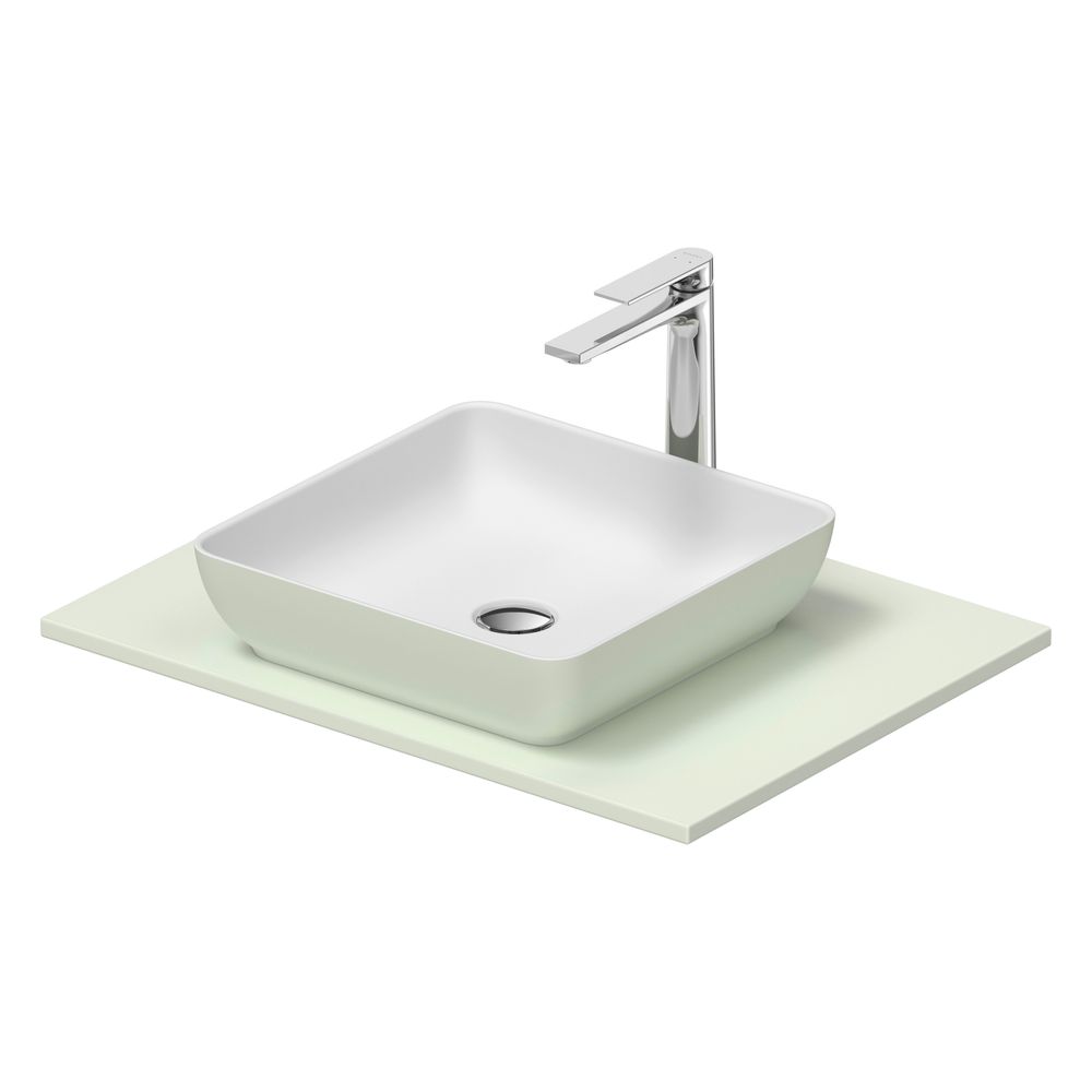 Duravit Sivida vasque sur colonne 500x680x123mm carrée 1 bac 1 poste de lavage gris pâle mat