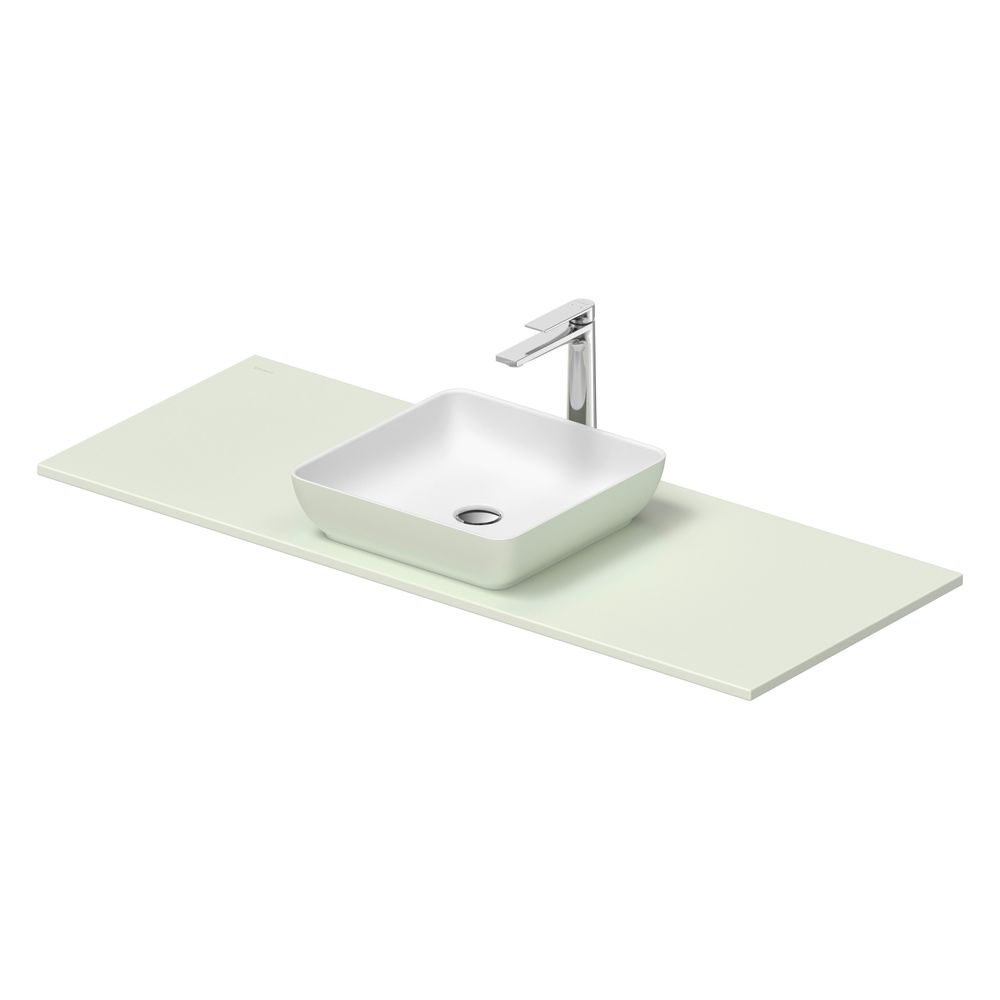 Duravit Sivida vasque à poser avec console 500x1280x123mm carrée 1 bac 1 poste de lavage gris clair mat