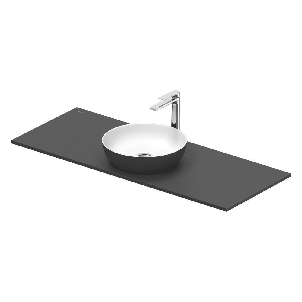 Duravit Sivida vasque sur colonne 500x1280x123mm ronde 1 bac 1 poste de lavage gris foncé mat