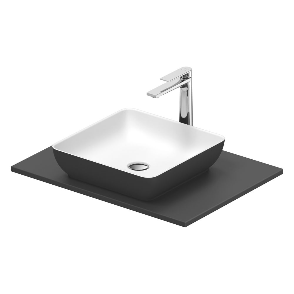 Duravit Sivida vasque sur colonne 500x680x123mm, carrée, 1 cuvette, 1 lavabo, gris foncé mat