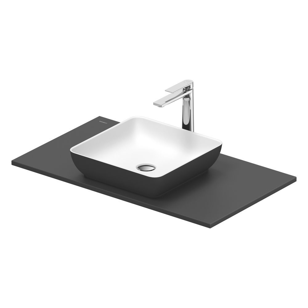 Duravit Sivida Lavabo sur colonne avec console 500x880x123mm angulaire 1 cuvette 1 poste de lavage gris foncé mat