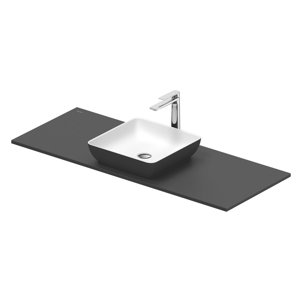 Duravit Sivida vasque à poser avec console 500x1280x123mm carrée 1 bac 1 poste de lavage gris foncé mat