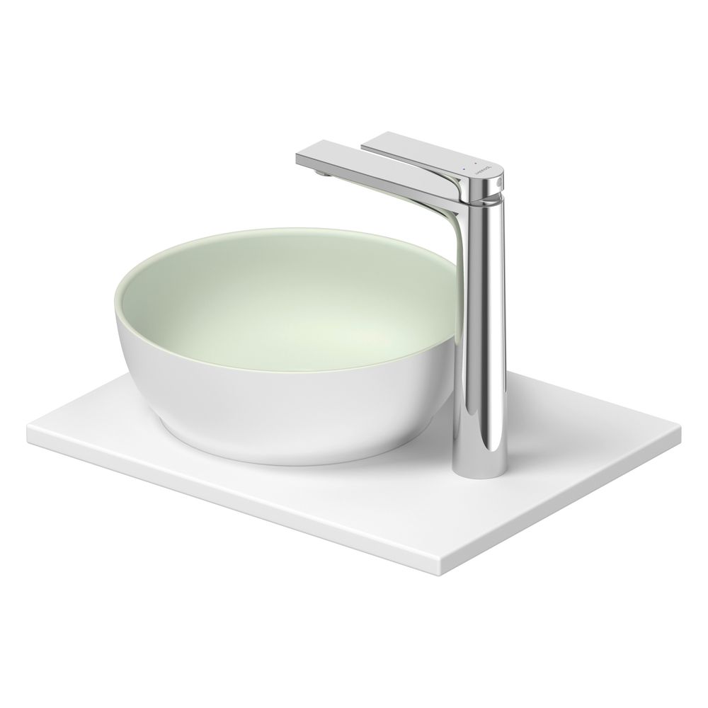 Duravit Sivida vasque sur colonne 330x410x123mm, ronde, 1 cuvette, 1 lavabo, blanc satiné/gris pâle mat