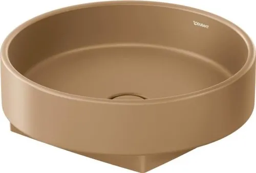 Duravit Balcoon bac de vasque sur meuble 450 mm, Clay Terra Matt, DuraShield, rond, sans trou de robinet ni trop-plein, poncé, émaillé RV