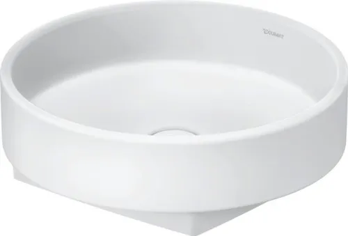 Duravit Balcoon Lavabo sur meuble 450mm, Blanc Soie Mat, DuraShield, rond, sans trop-plein ni bandeau de robinetterie, poli, émaillé par l'arrière