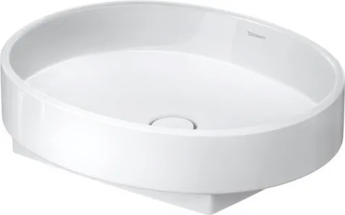 Duravit Balcoon bac de vasque sur meuble 550 mm, blanc brillant, DuraShield, ovale, sans trop-plein ni trou de robinet, poncé